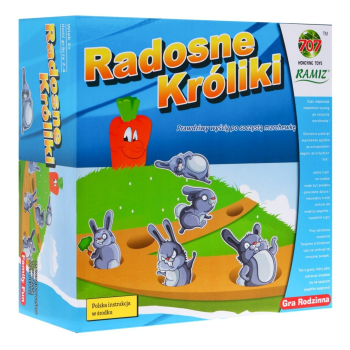 Gra planszowa Radosne Króliki dla dzieci 3+ Wyścig po marchewkę Rodzinna rozrywka